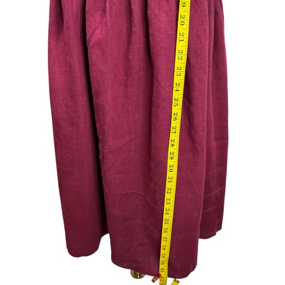 Palava Maroon Red Linen Dress with White Deer Print  |SZ: M | Sleeveless - Picture 14 of 14